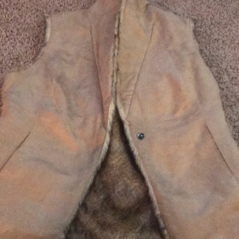 Crosby tan fur vest